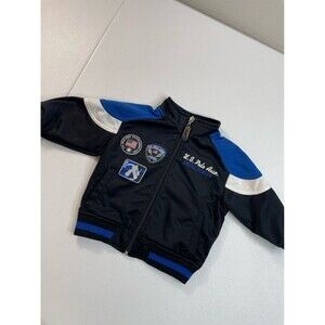 Y2K Hockey U.S. Polo Assn Baby Track Jacket 12M Arena Series Zip Up Black Blue
